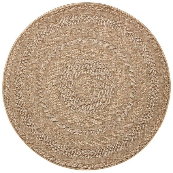 The Rugs Indoor Outdoor Almendro Round Rug | Chevron Design
