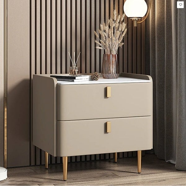 Ana Bedside Table-Ritconcept-Champagne Beige-45cm-Rit Concept