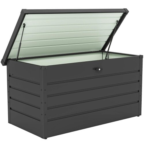 Wyld Haus Ronamo Dark Grey Galvanised Steel Garden Storage Box 311 Litre