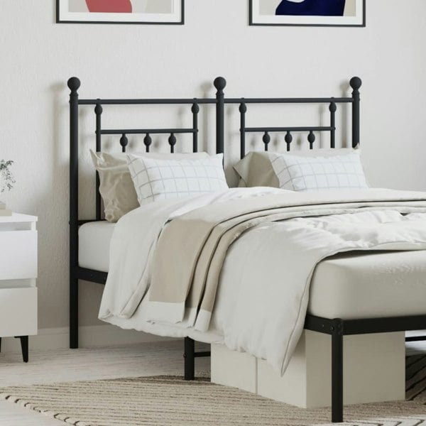 Berkfield Metal Headboard Black 120 cm