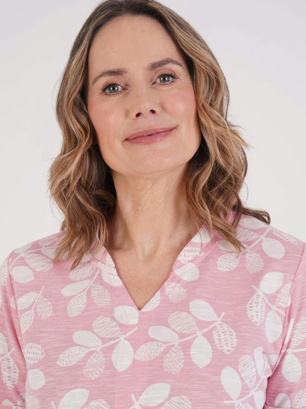 TIGI Pomegranate Mod Leaf Notch Neck Top