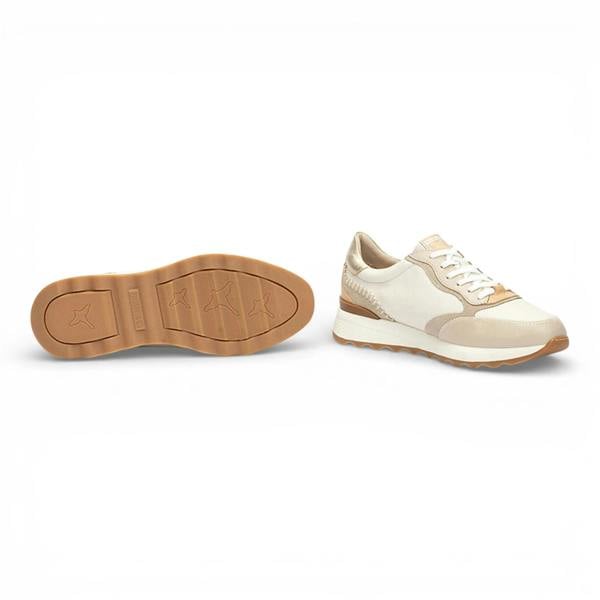 Arrecife - Women's Beige Leather Lace Up Sneakers - Pikolinos - 6