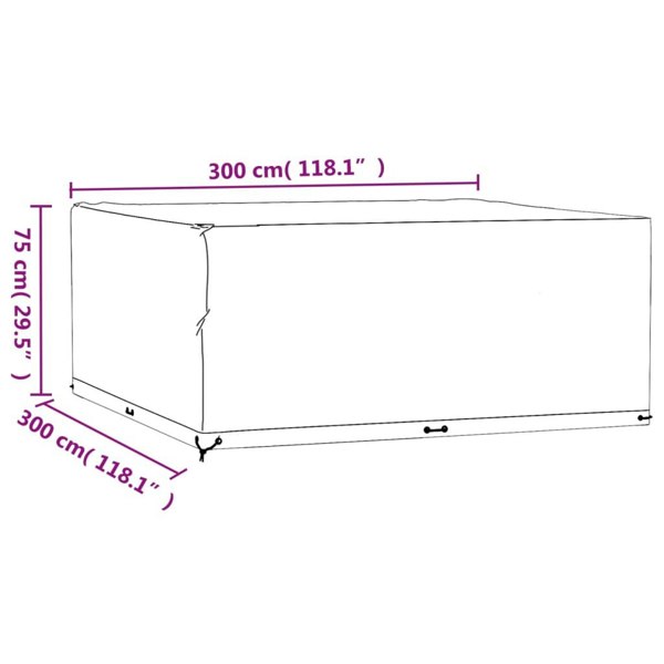 Berkfield Garden Furniture Cover 16 Eyelets 300x300x75 cm Square