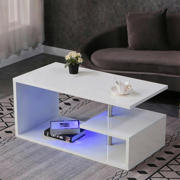 Comfy Living Burnham High Gloss Coffee Table with LED's