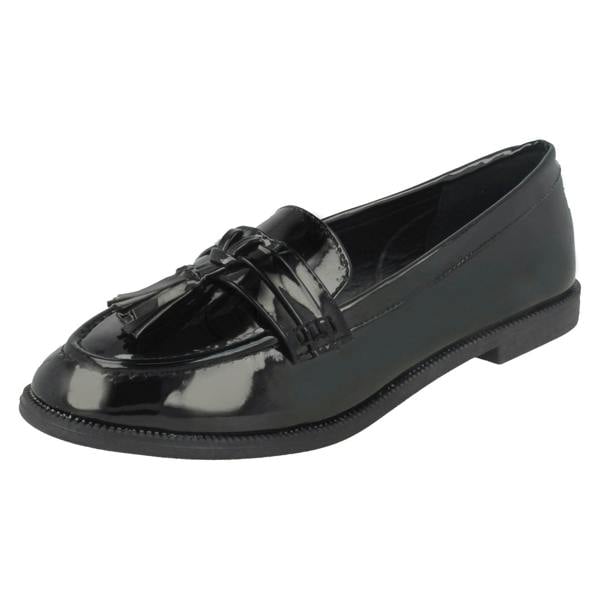 Spot On Ladies Spot On Tassel Trim Loafers F80298