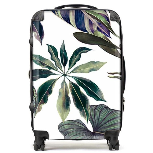 Warren Reed Watercolor Tropical Leaf Suitcase