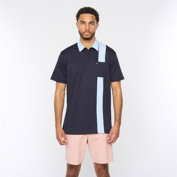 Gabicci G52X17 Mens Short Sleeve Plated Jersey Polo Shirt Gabicci Classic - NAVY