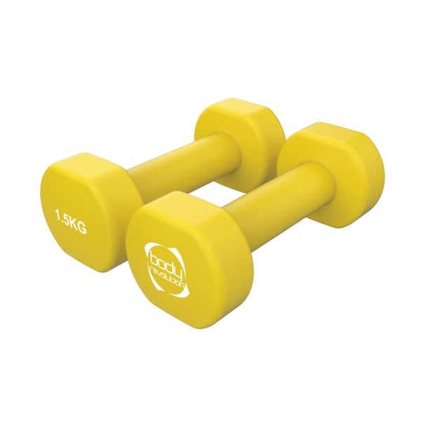 Body Revolution 2 x 1.5KG Neoprene dumbbells