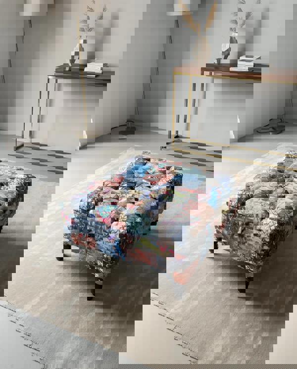 ISTOOLS Premium Handmade Damask Multicolour Storage Ottoman Bench – UK Storage Seat & Coffee Table