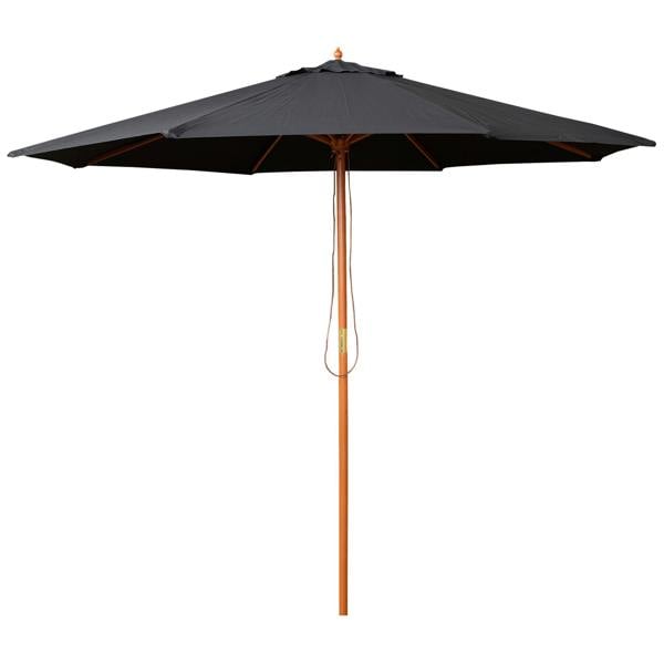 Samuel Alexander 2.7m Outdoor Wooden Garden Parasol Sun Shade with Carry Bag in Black