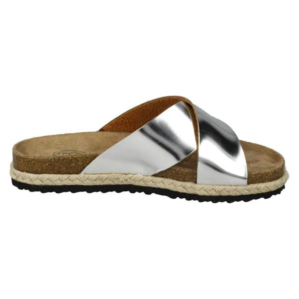 Spot On Ladies Spot On Cross Over Strap Mules