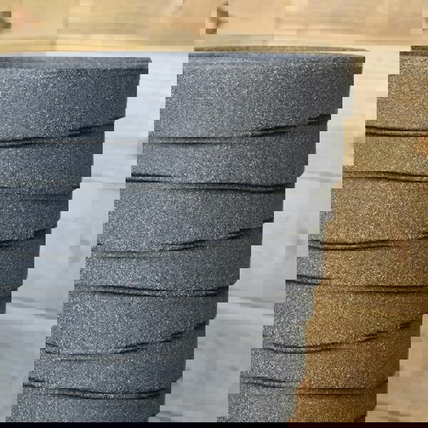 Samuel Alexander 33cm x 48cm Large Plastic Trojan Garden Plant Pot in Dark Grey