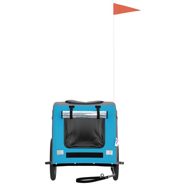 Berkfield Dog Bike Trailer Blue and Grey Oxford Fabric and Iron