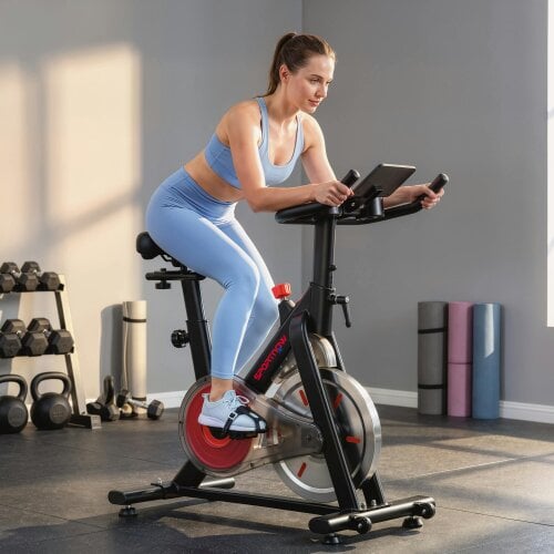 SPORTNOW Exercise Bike for Home Gym with Smart APP, Magnetic Resistance