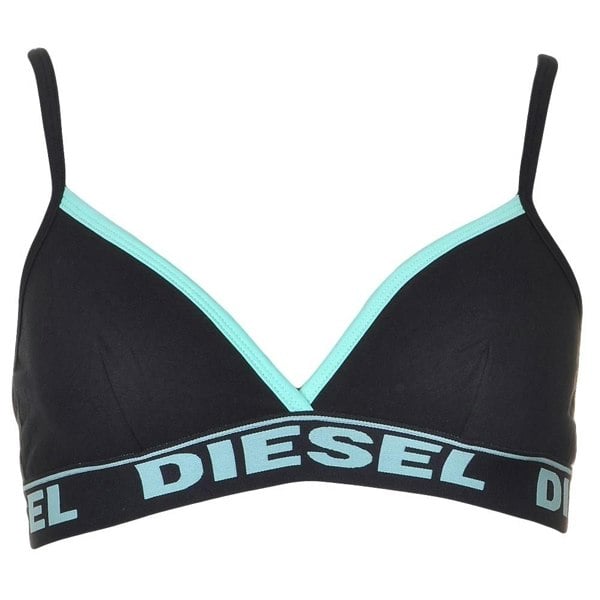 Diesel LIZZY Cotton Bralette, Black/Green