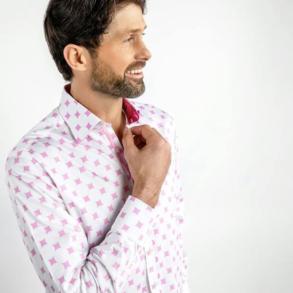 CURVED DIAMONDS PRINT SHIRT - Premium Men's Patterned Shirt by Claudio Lugli | Bold Design, Tailored Fit, Best Printed Shirts