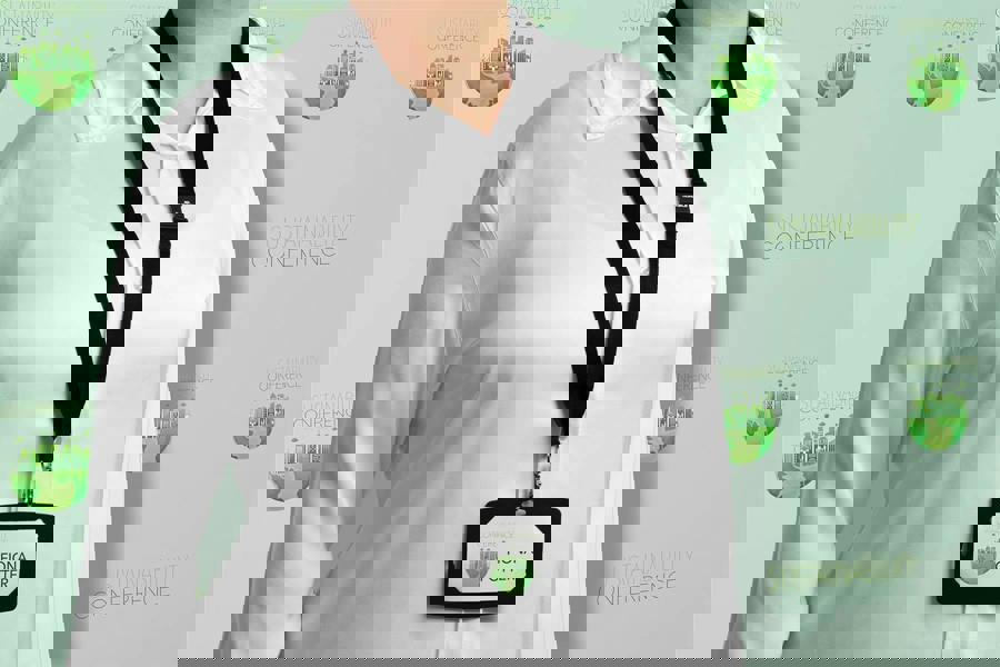 Durable Recycled Card ECO Name Badges with Printable Inserts | 20 Pack | 54x90mm