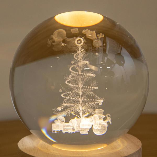Samuel Alexander 10cm USB Powered Etched Christmas Tree Light up Globe
