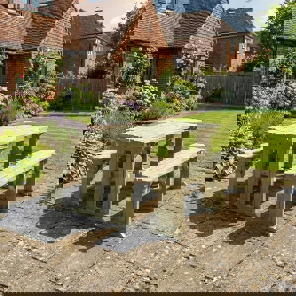 Arbor Garden Solutions Aspen Picnic Table and Benches Set