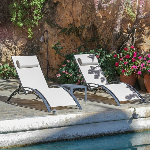 Rit Concept Chappell Reclining Sun Lounger With Pillow, Outdoor