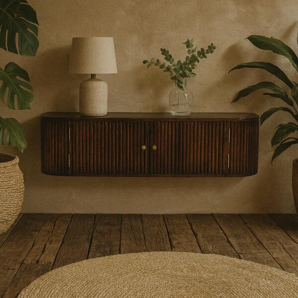 Wyld Haus Positano Chestnut Mango Wood Wall Mounted Console Table