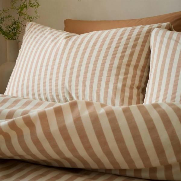 Pineapple Elephant Cotton Rich Woven Stripe Clay Duvet Cover Set