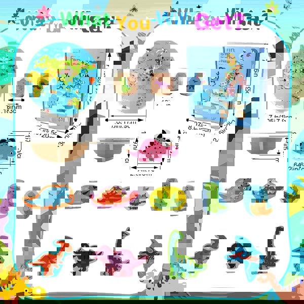 deAO Toys Wooden Stacking Balance Toys, Animals Balance Building Blocks, Educational Toy Balancing Game Dinosaur Toys Gift for Toddlers Boys Girls