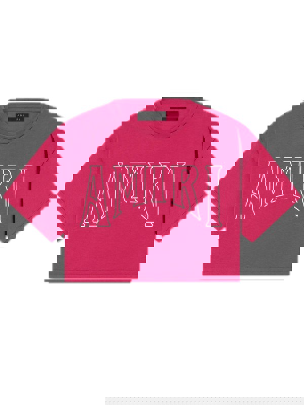 AMIRI WOMENS SUN CROPPED TEE FUCHSIA