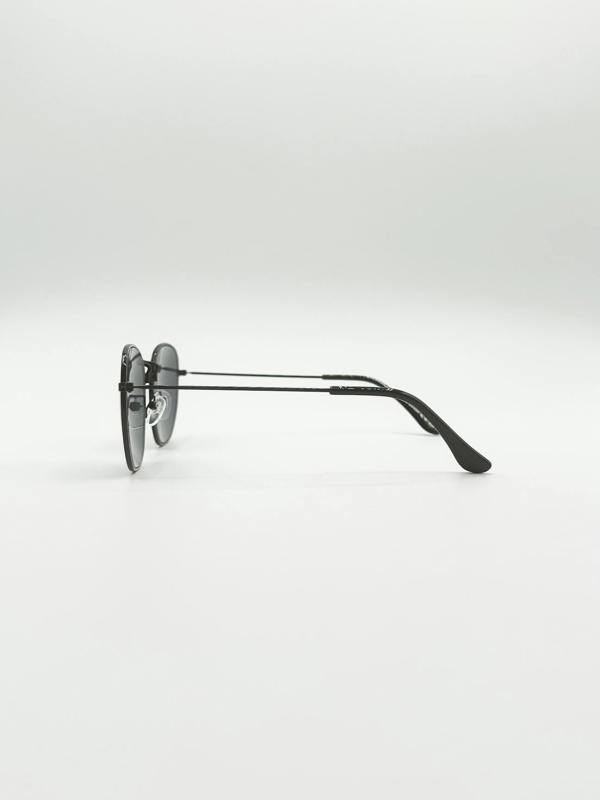 Hexagon Aviator Sunglasses in Black - svnx