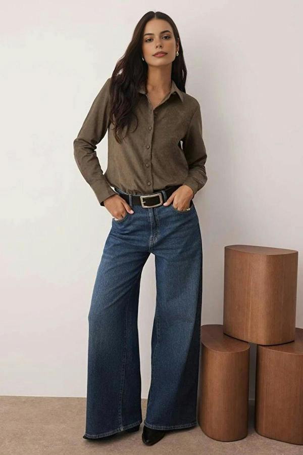 WOVCOR Regular Fit Suede Shirt