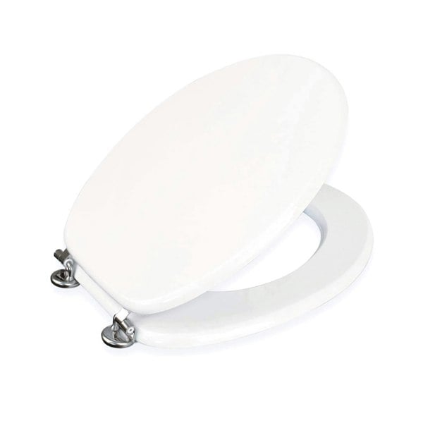 Showerdrape Oxford White Wooden Toilet Seat