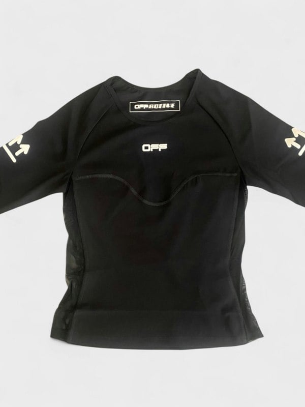 Off-White Logo Print Performance Top Black - Womens