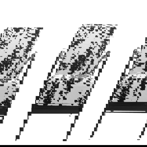 Living and Home Leopard Print Velvet Upholstered Armchair