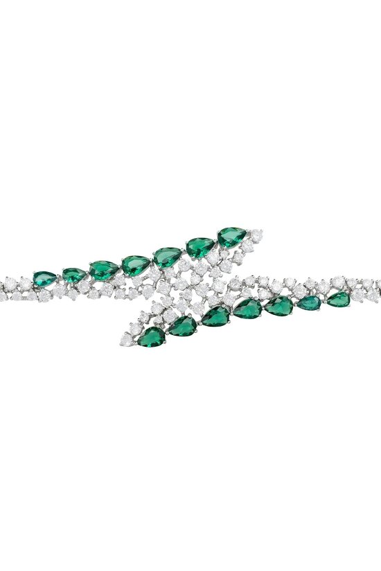 Latelita Baroness Tennis Bracelet Emerald Silver