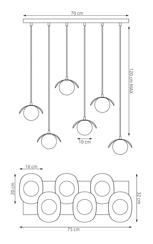 Emibig RITUAL Pendant Lamp 6 x G9 Beige
