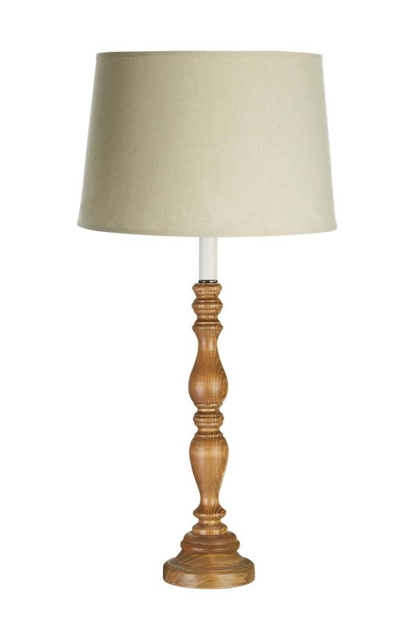 Emely Candle Table Lamp with Wooden Round Base