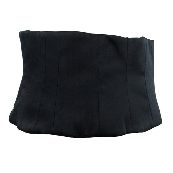 Ellery black twill satin corset laced belt