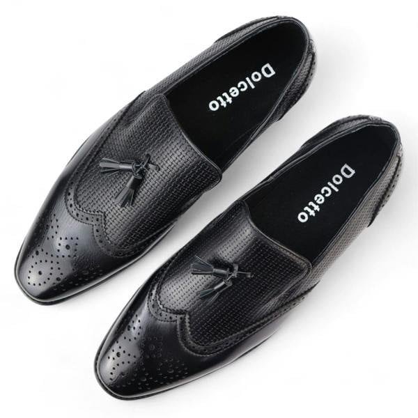 Dolcetto Men's Tassel Moccasin Loafers Smart Slip-On Dress Shoes