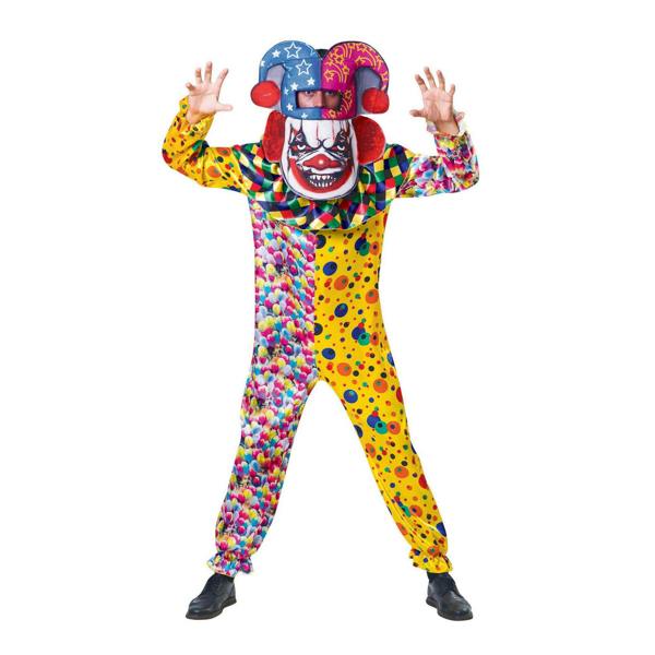 Bristol Novelty Unisex Big Head Clown Costume - Multicoloured - 