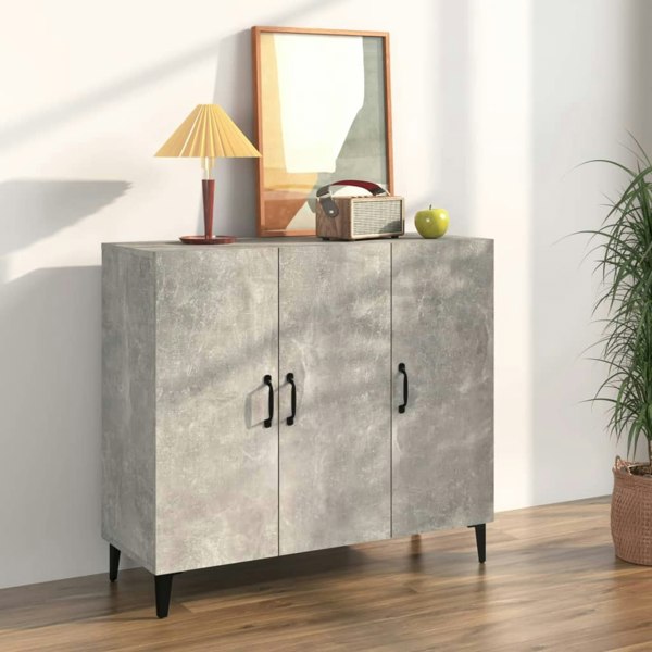Berkfield Sideboard Concrete Grey 90x34x80 cm Engineered Wood