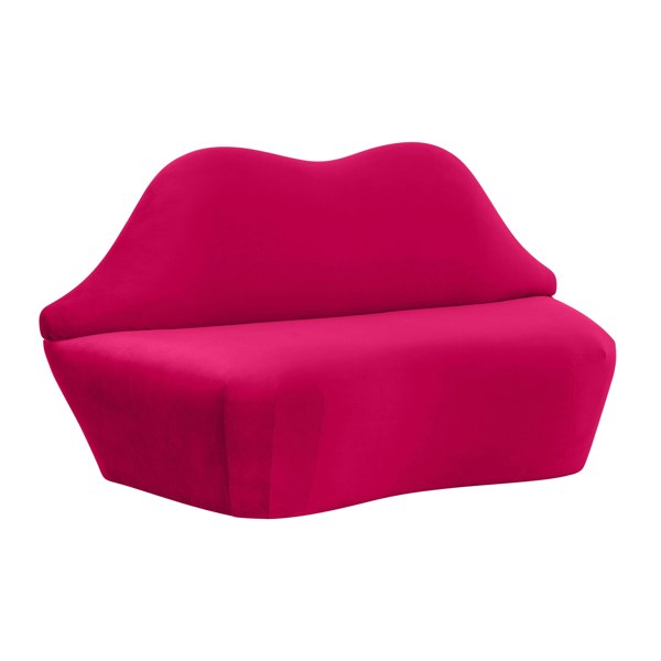 Furniture Edit Lips Hot Pink Velvet Settee