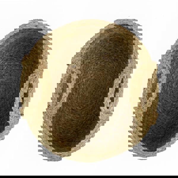 JVL Palma Natural Woven Belly Storage Basket with Handles for Living Spaces, Brown