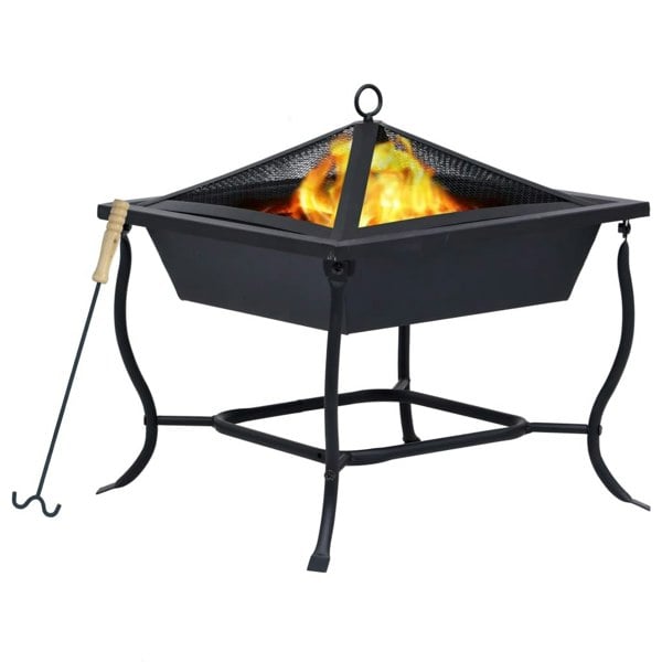 Berkfield Fire Pit Black 42x42x45 cm Steel