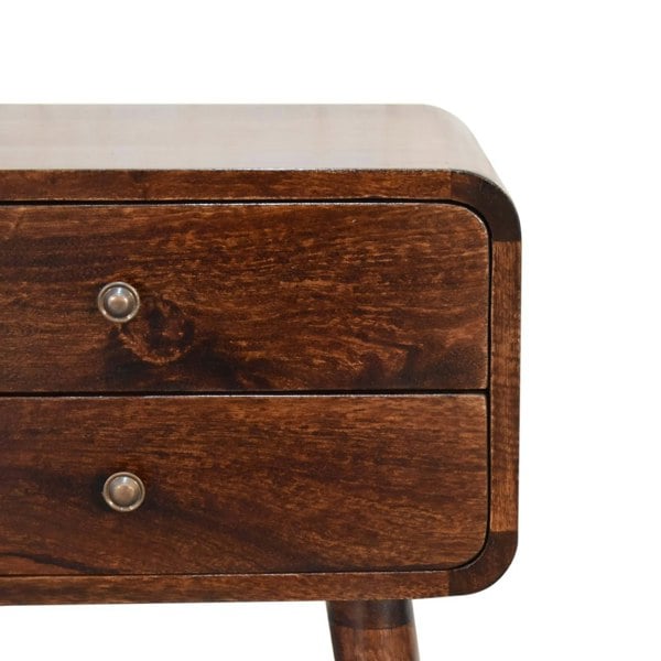 Artisan Furniture Curved Dark Walnut Bedside