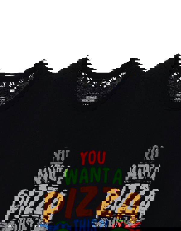 Teenage Mutant Ninja Turtles Mens Black You Want A Pizza This Short Sleeved T-Shirt