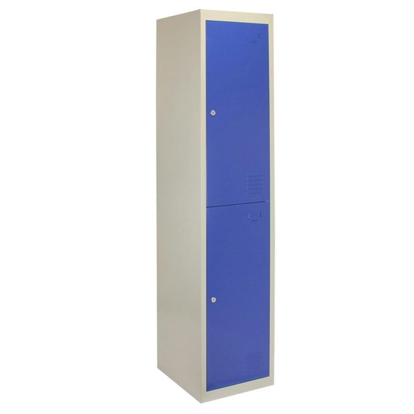 Monstershop Metal Storage Lockers - Two Doors, Flatpacked, Blue