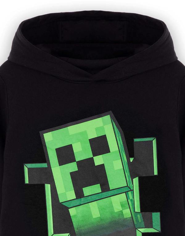 Vanilla Underground Minecraft Unisex Kids Black Creeper Hoodie