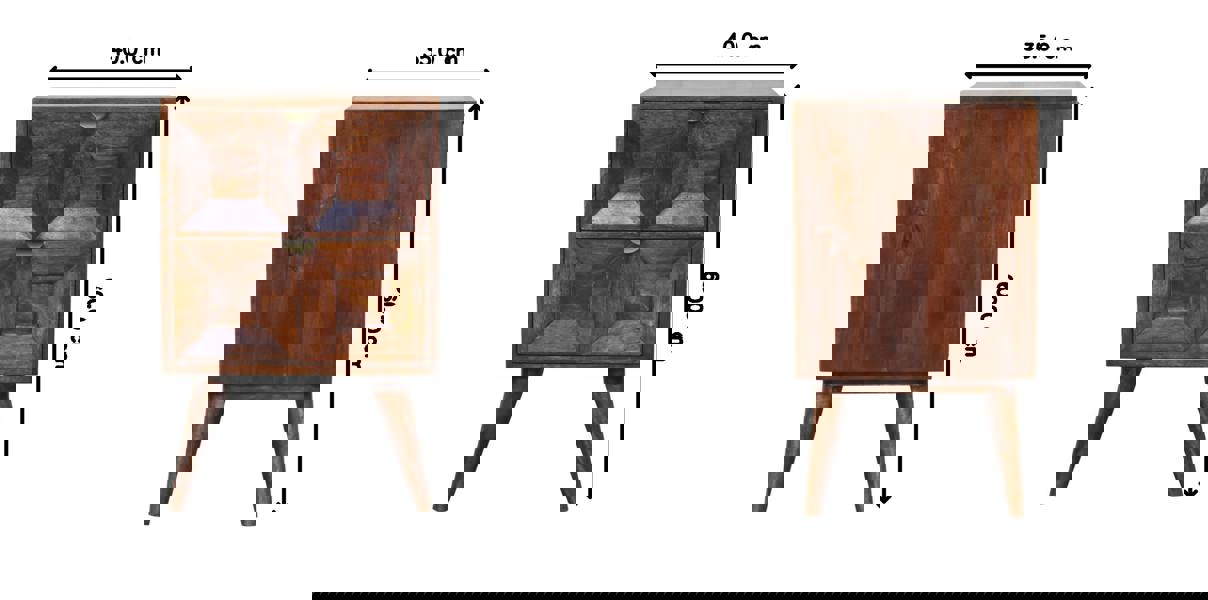 Artisan Furniture Solid Wood Quad Bedside