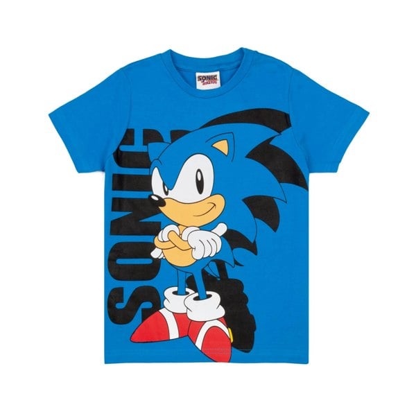 Sonic The Hedgehog Boys Cartoon Character T-Shirt - Blue