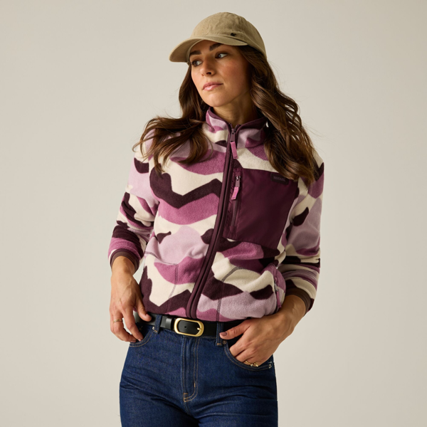 Regatta Womens/Ladies Frankie Mountain Full Zip Fleece Jacket - Light Pink/Deep Burgundy/Off White